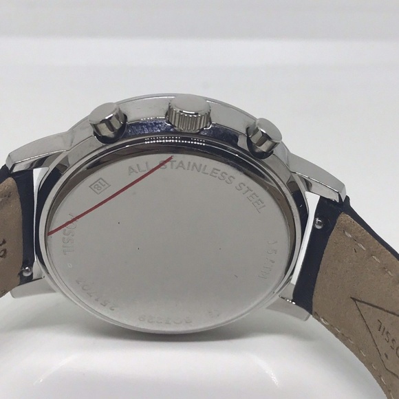Fossil BQ3229 White Dial Black Leather Strap - Picture 3 of 7